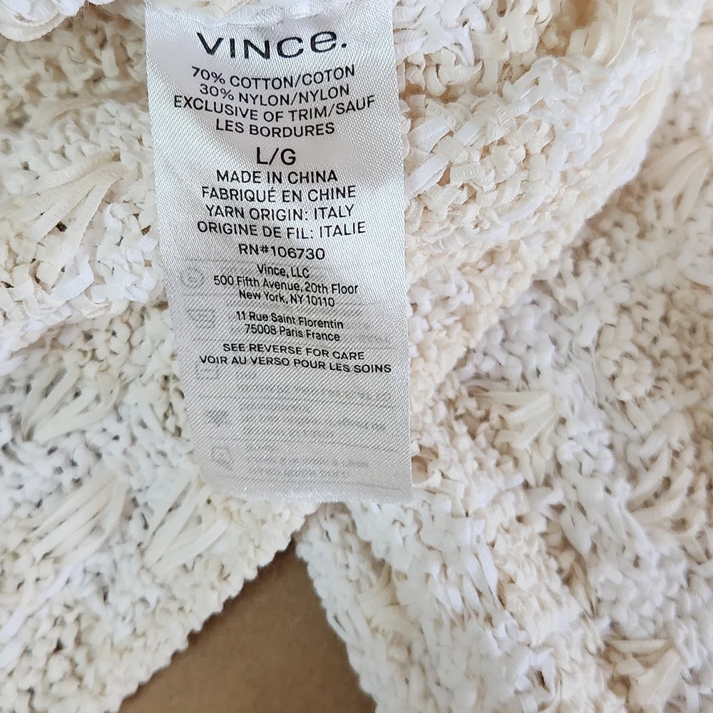 Vince Women's Geometric Cardigan Off White Sweater. Size Women’s Large - Picture 6 of 9